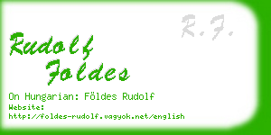 rudolf foldes business card